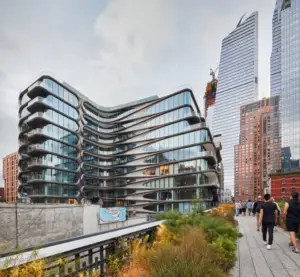 zaha hadid building facade as seen from the high line nyc